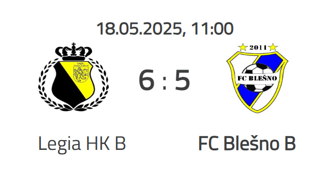 Legia HK B : FC Blešno B 6:5(3:2)