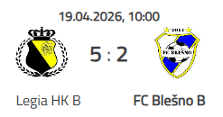 Legia HK B : FC Blešno B  5 : 2 (1:1)